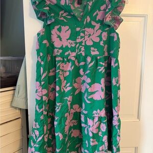 SHEIN Green and Pink Floral women’s  Dress